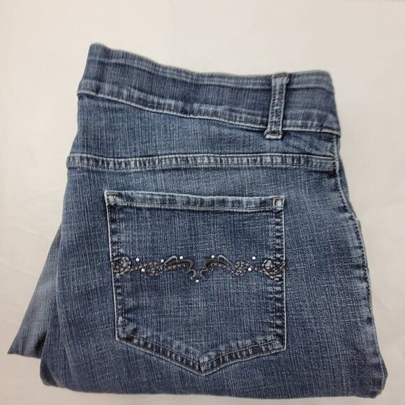 Riders by Lee Jeans Women's 18W Long Blue 5 Pocket Mid Rise Boot Cut Stretch - Picture 13 of 13